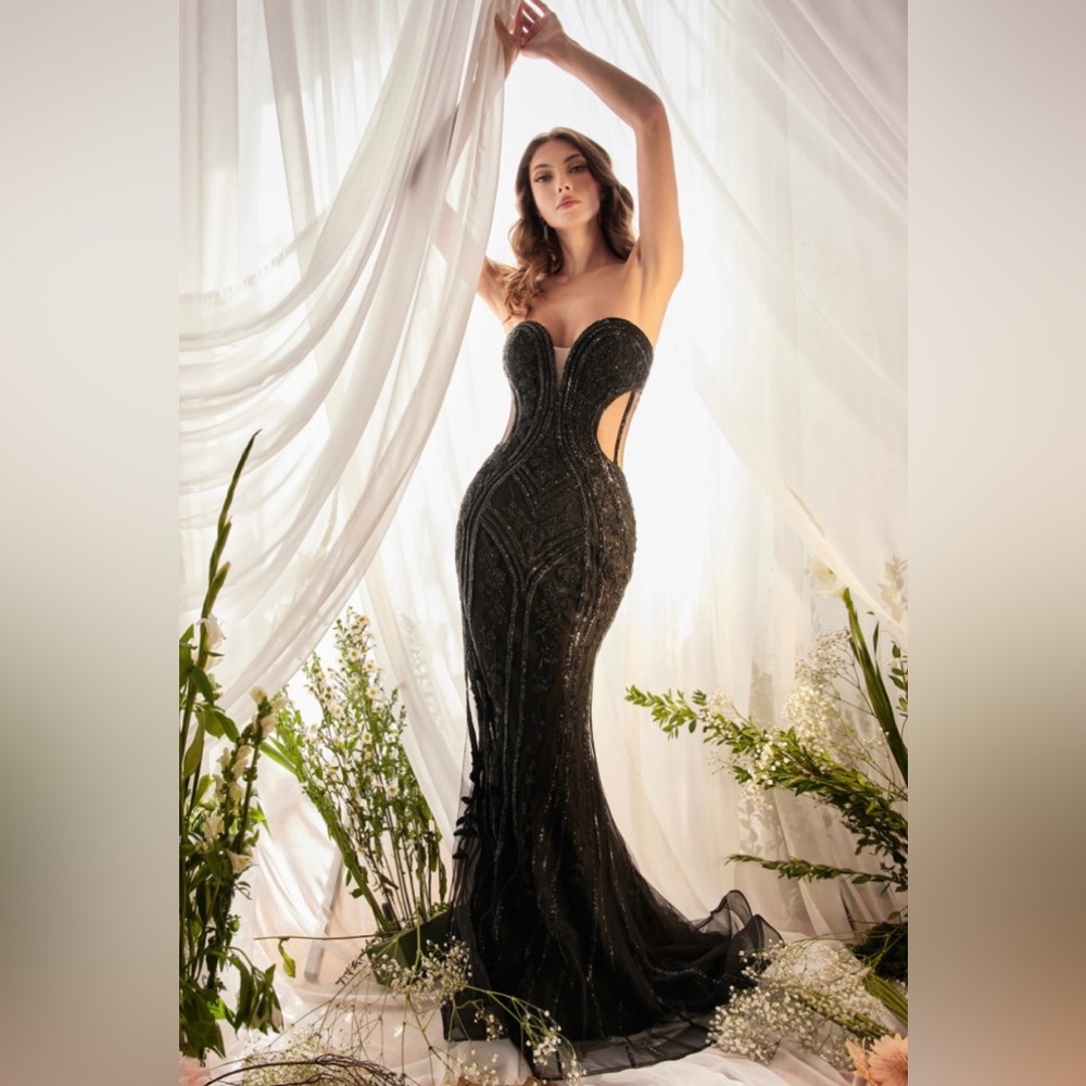 Andrea and Leo A1211- Illusion Back Beaded Prom Gown.